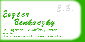 eszter benkoczky business card